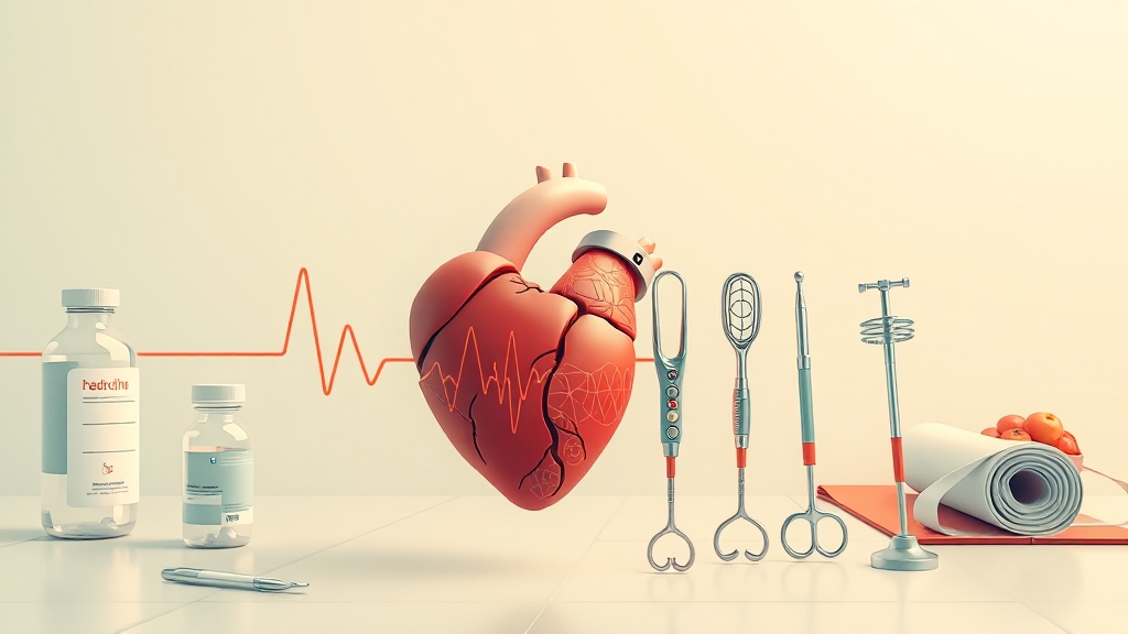 부정맥 치료 옵션 (illustration 스타일)