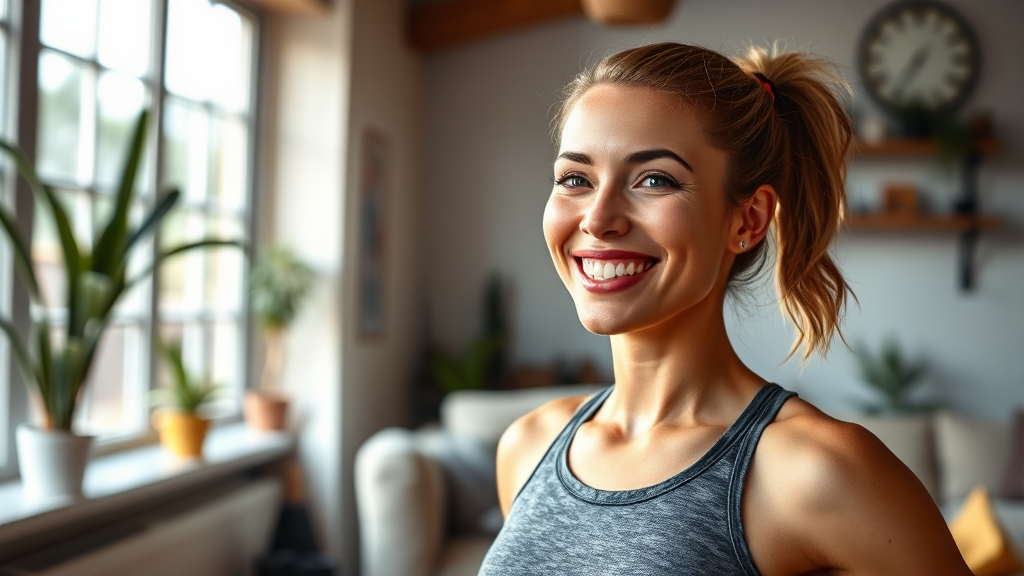 홈트, 왜 좋을까요? (realistic 스타일)