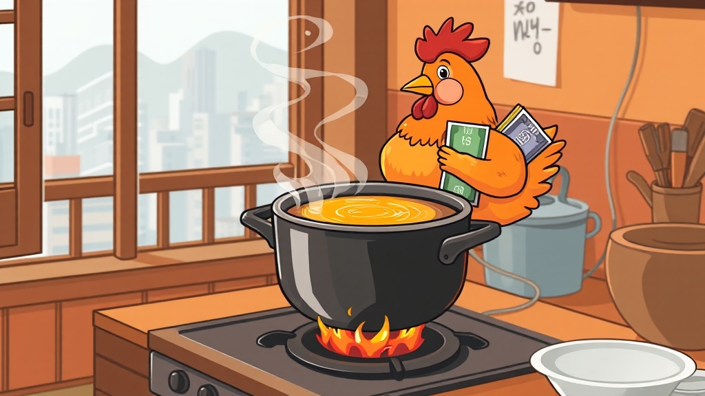 복날 닭고기 가격, 소비 영향은? 🐔💰 (cartoon 스타일)