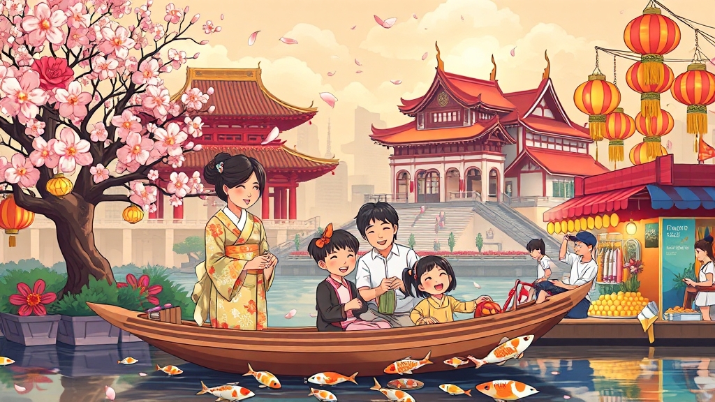 가족 여행, 어디가 좋을까? (illustration 스타일)
