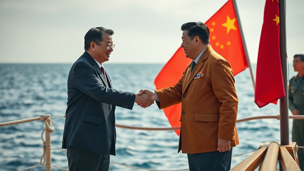 이재명 대표 방중과 서해 문제 (realistic 스타일)