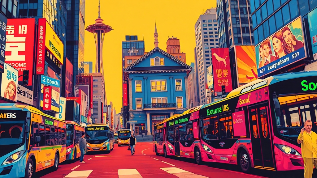 청와대, 어떻게 갈까? (popart 스타일)