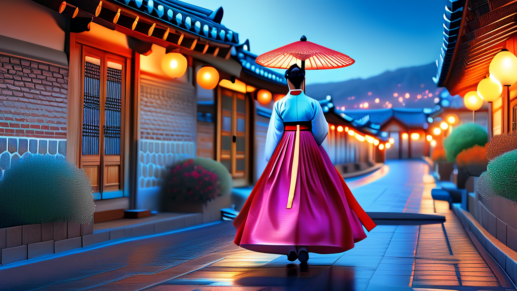 시간 여행의 시작, 전주 한옥마을 (realistic 스타일)