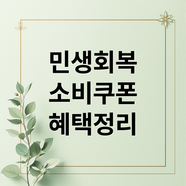민생회복
소비쿠폰
혜택정리 (민생회복 소비쿠폰 사용처)