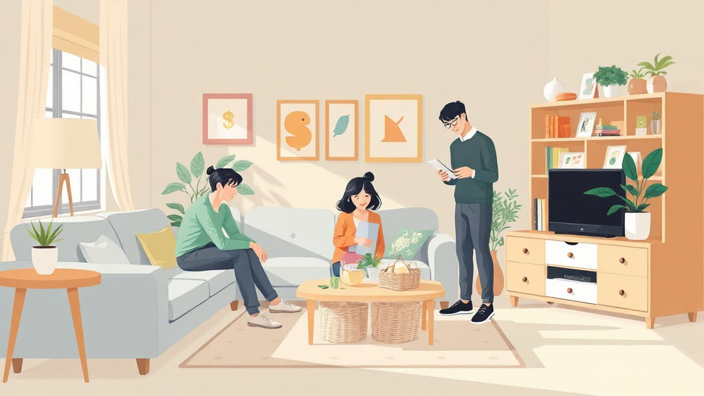 가구 유형별 소득 기준 (illustration 스타일)