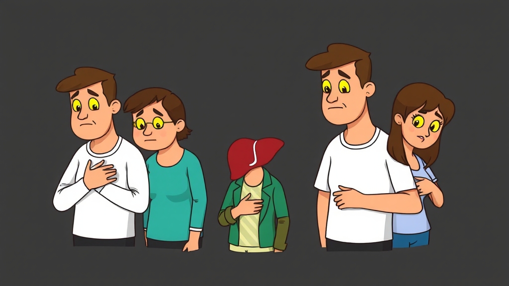 간수치 이상 시 나타나는 증상 (cartoon 스타일)