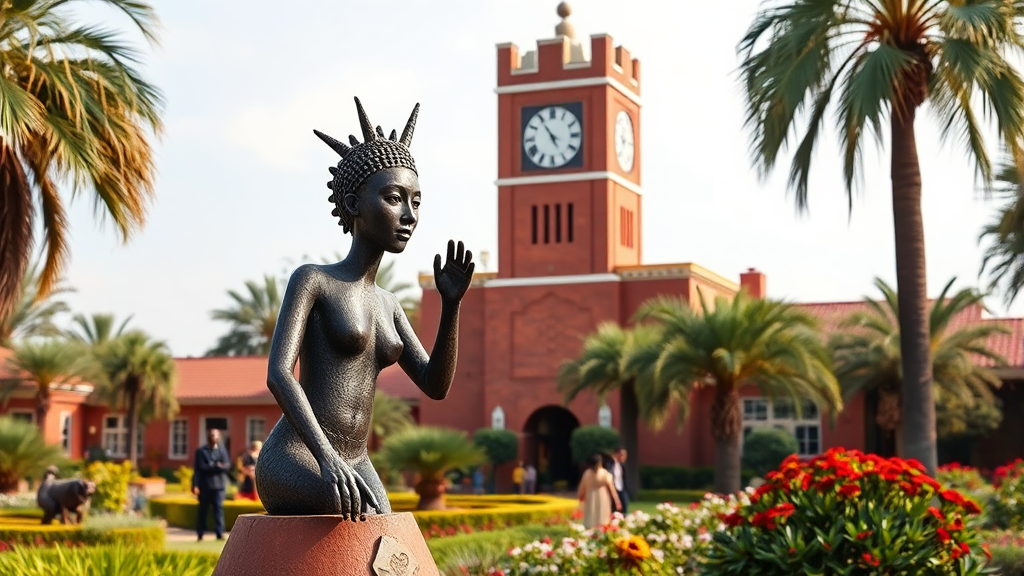 스톤 가든에 전시된 아프리카 짐바브웨 부족의 독특한 쇼나 조각 예술 작품