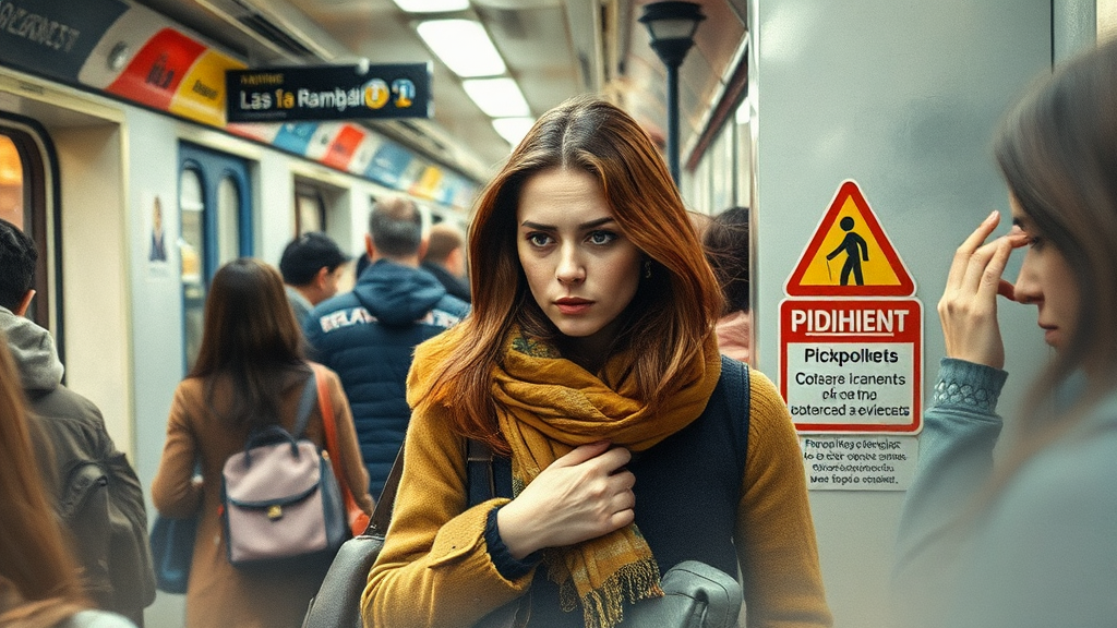 소매치기 주의 장소 & 상황별 대처 (watercolor 스타일)
