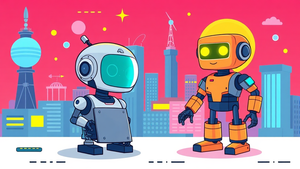 주요 산업 및 기술 트렌드 (cartoon 스타일)