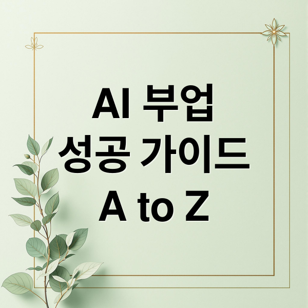 AI 부업
성공 가이드
A to Z (AI 부업, 요즘 이렇게 불안한 이유)