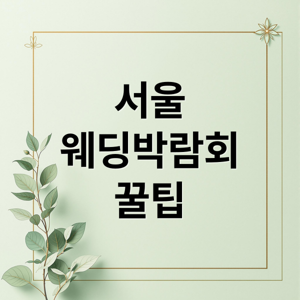 서울
웨딩박람회
꿀팁 (서울 웨딩박람회)