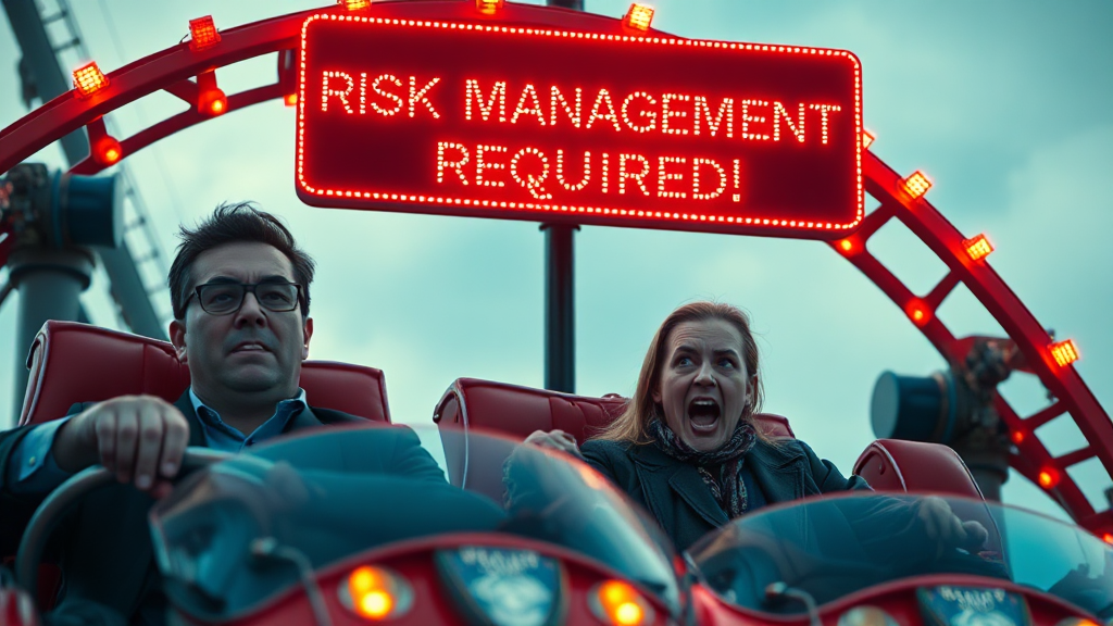 위험 관리, 투자 시 주의사항! (realistic 스타일)