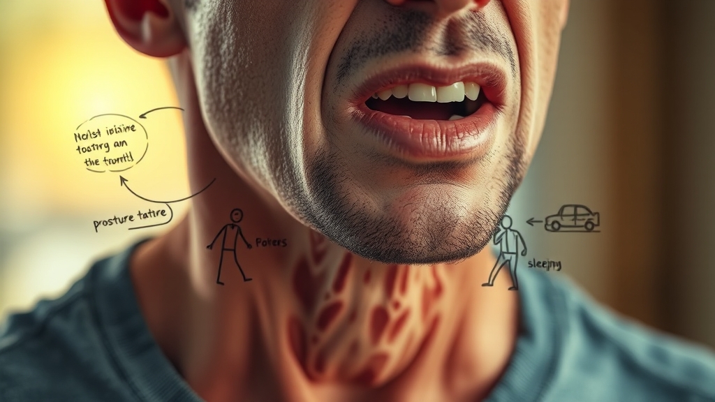 목 아픔, 왜 생기는 걸까? (realistic 스타일)