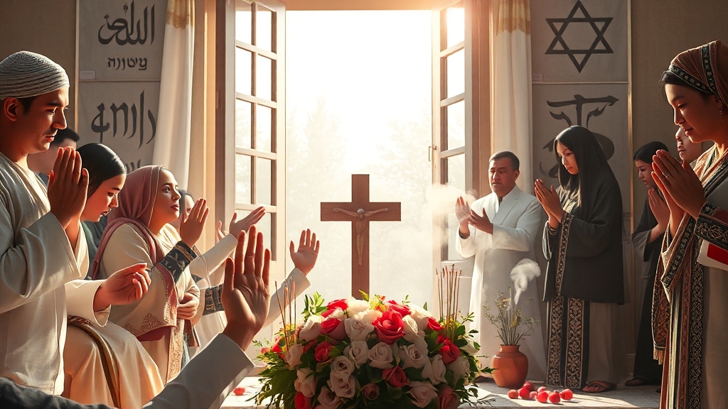 장례식장 예절 완벽 가이드: 복장부터 조의금까지 한 번에(2025 최신) 7 종교별 장례 예절 차이점 (realistic 스타일)