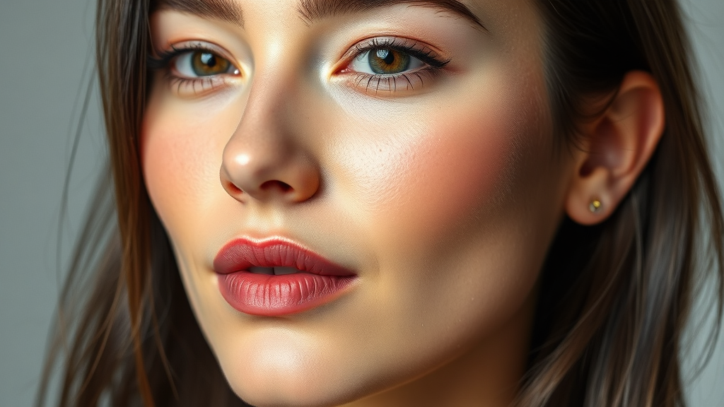 사용 후 피부 변화 (realistic 스타일)