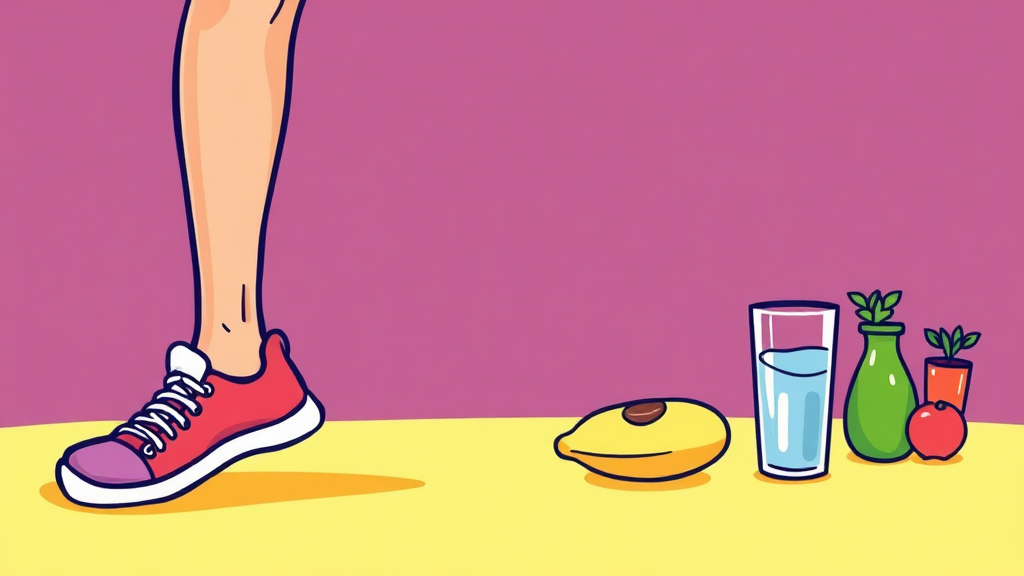 다리 쥐 예방하는 생활 습관 (cartoon 스타일)