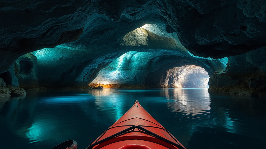 신비로운 활옥동굴 내부 탐험 (realistic 스타일)