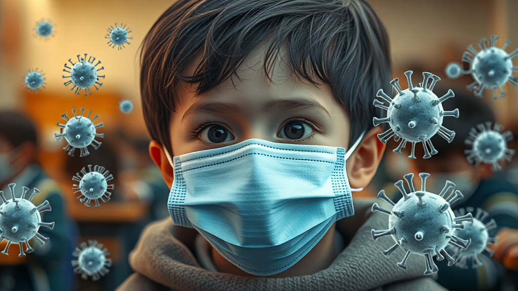 독감 유행, 얼마나 심각할까? (realistic 스타일)