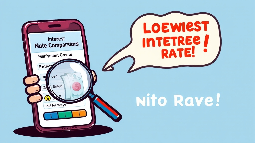 금리 비교 사이트/앱 활용법 (cartoon 스타일)