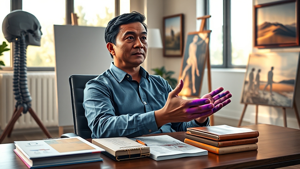 목 디스크와 손 저림의 관계 (realistic 스타일) (재시도)