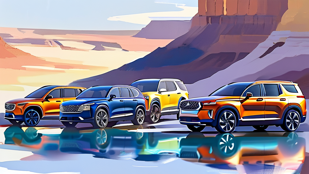 현대 SUV 라인업: 다재다능함의 매력 (watercolor 스타일)