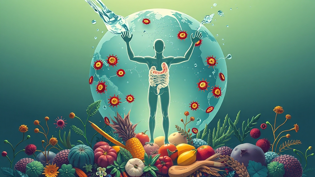 미생물과의 공존 방법 (illustration 스타일)