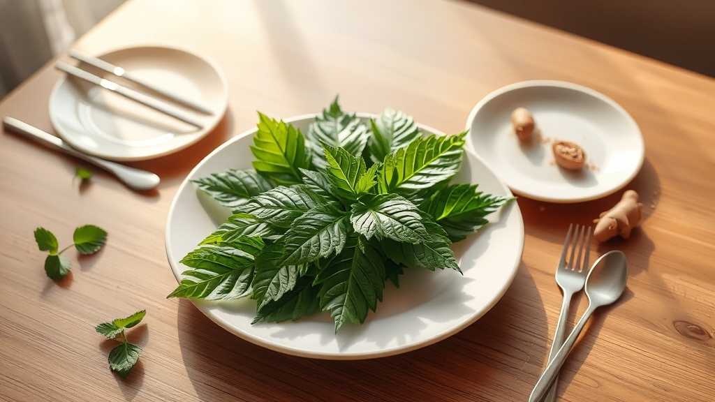 깻잎 효능 7가지 (realistic 스타일)