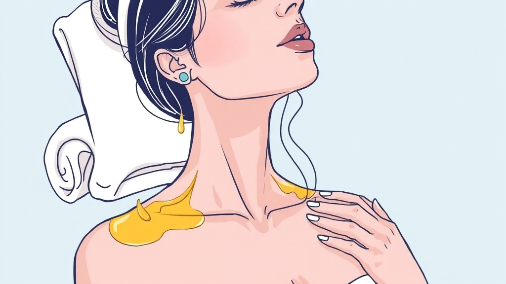 어깨 뭉침과 데콜테 마사지 (illustration 스타일)