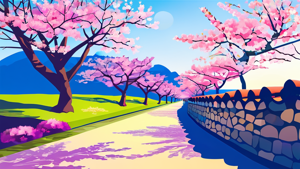 경주 벚꽃 명소 추천: 인생 사진 남길 최고의 장소 (cartoon 스타일)