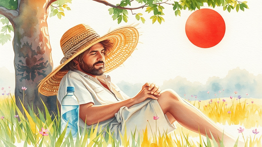 폭염 시 기본 행동요령 (watercolor 스타일)