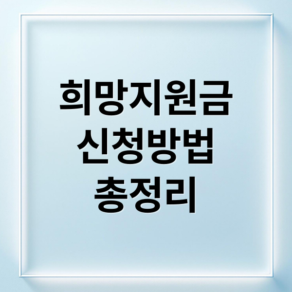 희망지원금
신청방법
총정리 (희망지원금 신청 방법 대상 금액)