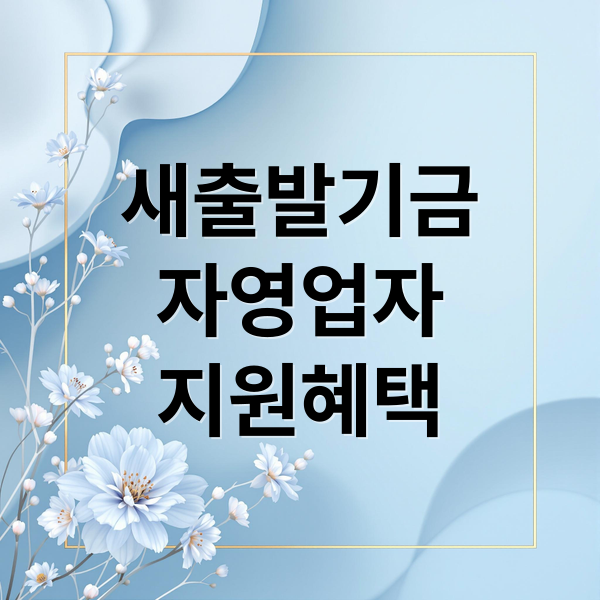 새출발기금
자영업자
지원혜택 (새출발기금 신청방법)