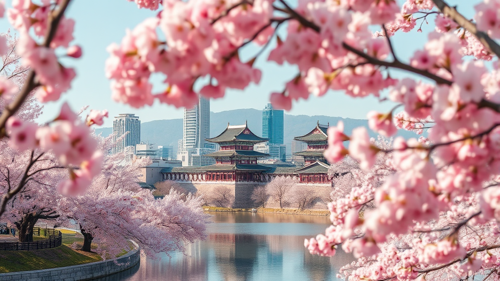 서울 벚꽃 명소: 도심 속 아름다운 벚꽃길 탐방 (realistic 스타일)