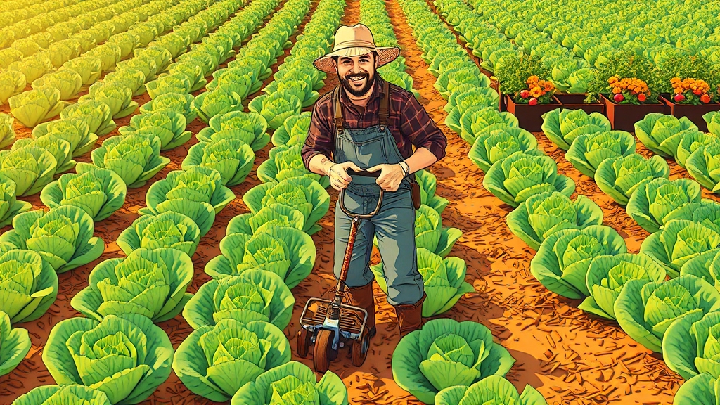 재배 간격 및 밭 준비 (illustration 스타일)