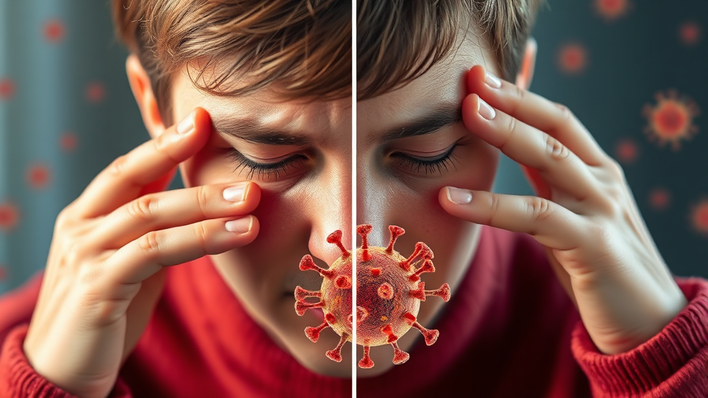 B형 독감, 감기와는 무엇이 다를까? (realistic 스타일)