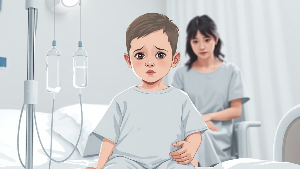 설사 시 병원 방문 시점 (illustration 스타일)
