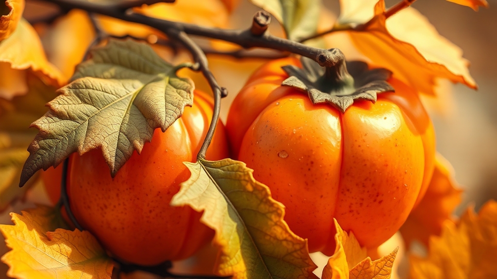 단감 효능 3: 변비 예방 및 소화 개선 (realistic 스타일)