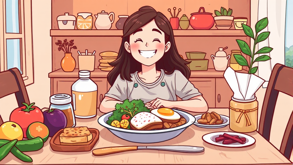 건강한 식단 예시 (illustration 스타일)