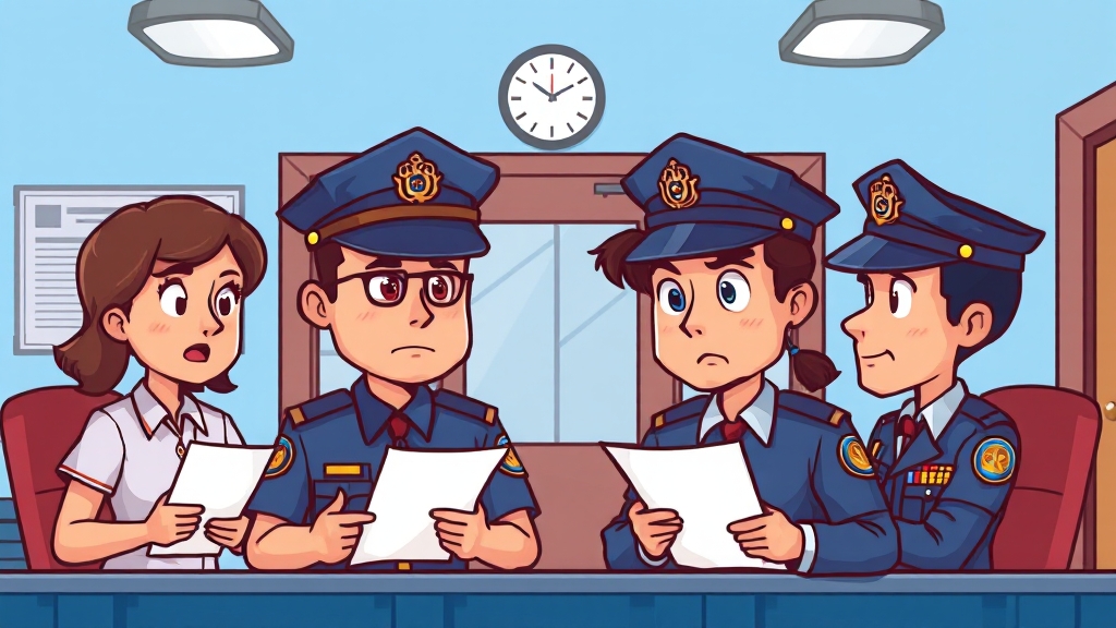 경찰 조사 시 유의사항 (cartoon 스타일)