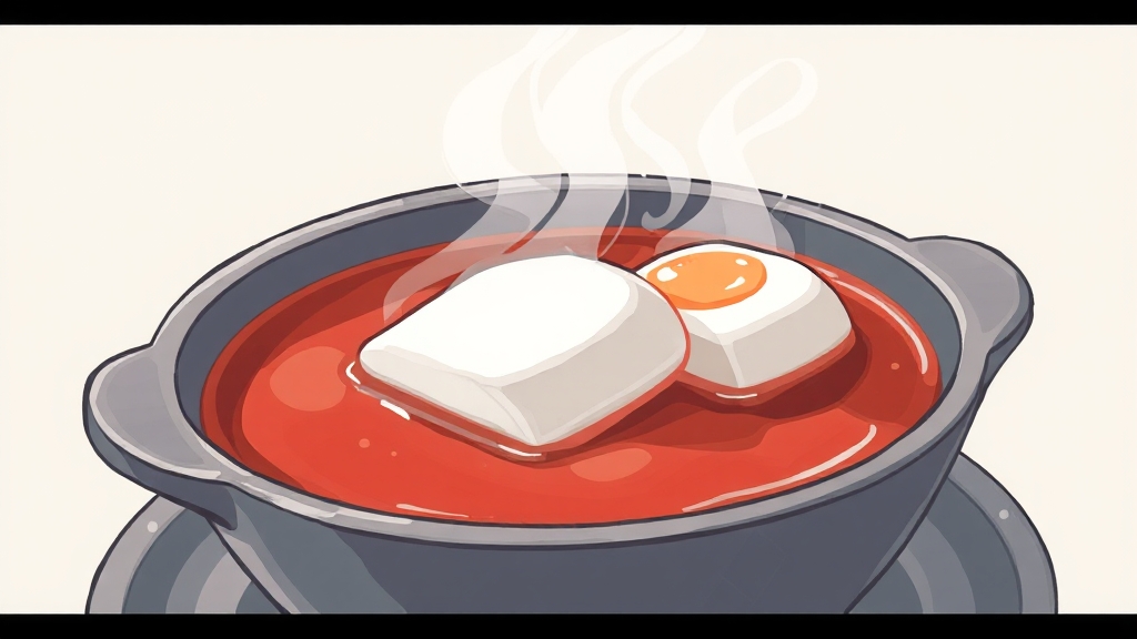순두부찌개 맛있게 끓이는 법 (illustration 스타일)