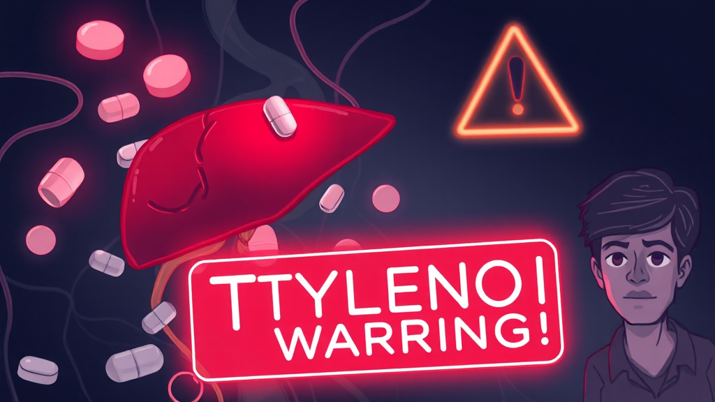 타이레놀 복용 시 주의사항 (illustration 스타일)