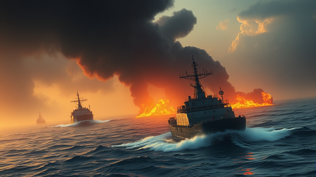 이란의 호르무즈 해협 봉쇄 위협, 그 이유는? (realistic 스타일)