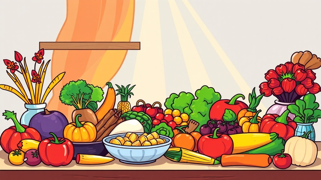 균형 잡힌 식단의 중요성 (cartoon 스타일)