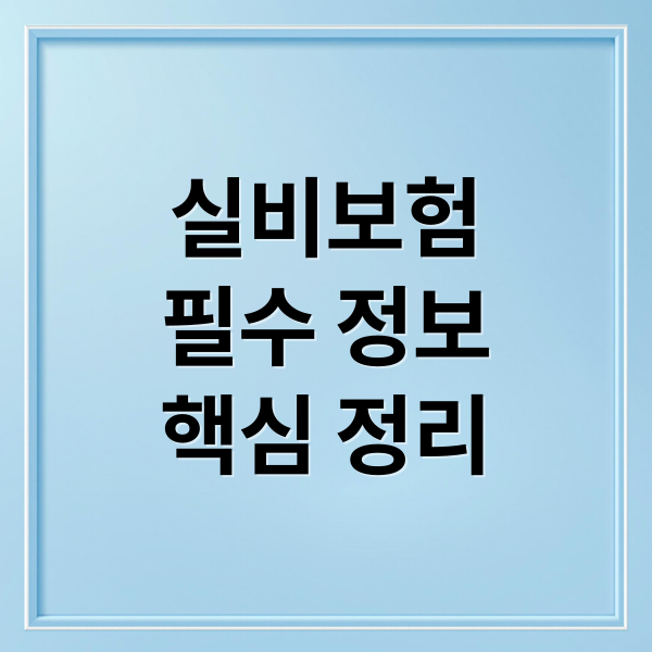 실비보험
필수 정보
핵심 정리 (의료 실비 보험 비교)