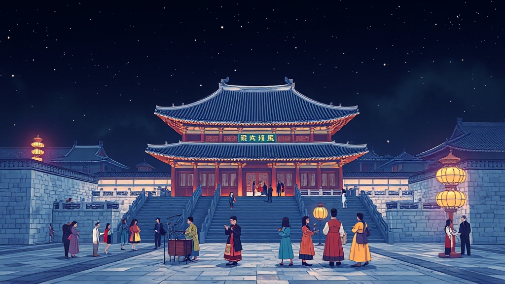 야간개장 개요 및 일정 (illustration 스타일)