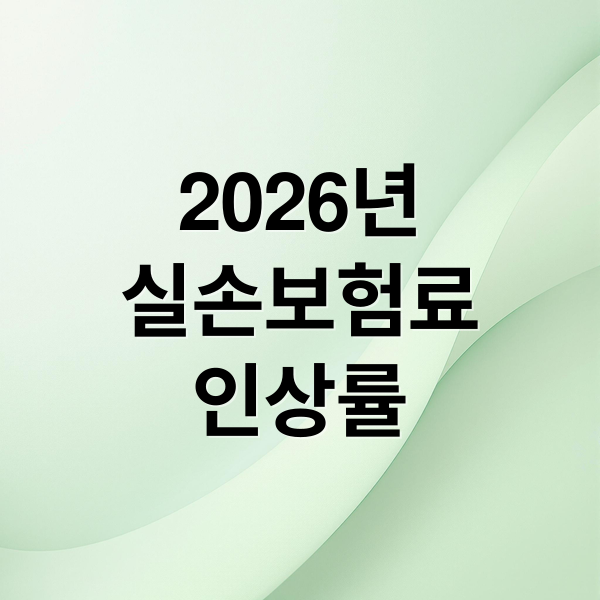 2026년
실손보험료
인상률 (실손 보험료 인상)