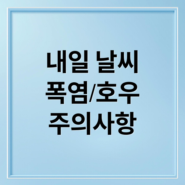 내일 날씨
폭염/호우
주의사항 (내일 날씨 서울 부산 강릉 광주)