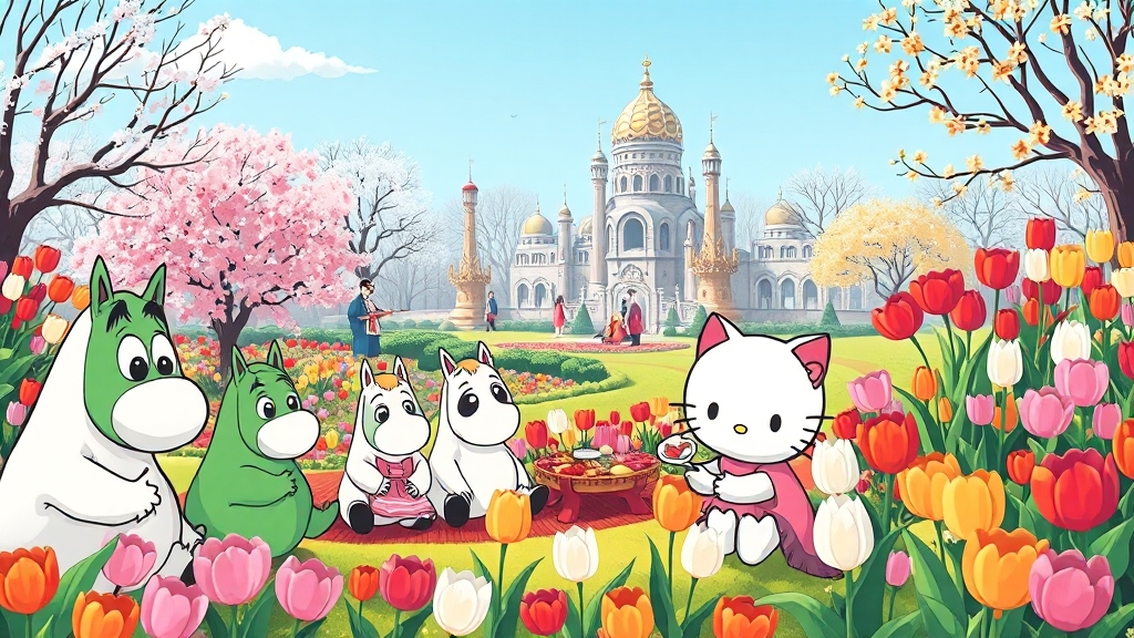 계절별 축제, 놓치지 마세요! (cartoon 스타일)