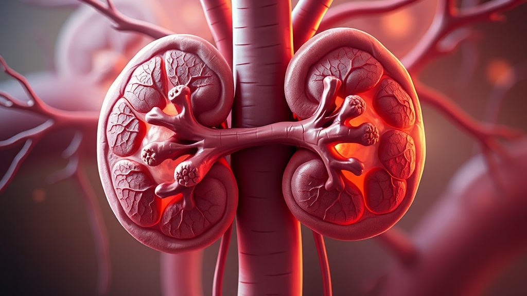 신장 기능 이상과 단백뇨의 관계 (illustration 스타일)