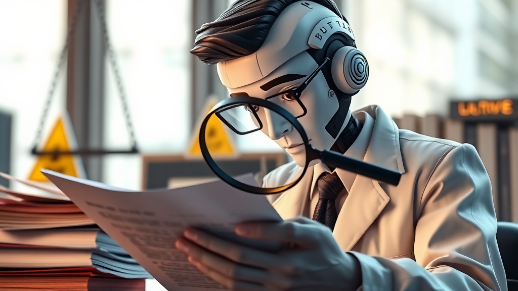 AI 부업 시 유의사항 (법적 문제 포함) (realistic 스타일)